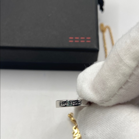 Peace Love World Two Tone Brass I Am Peace Necklace 18”L NIB Retro Bohemian - Picture 6 of 9